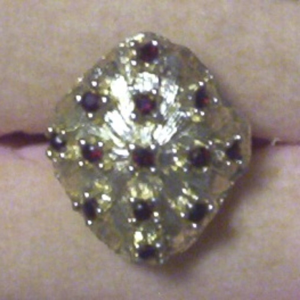 Vintage Art Deco Ruby Garnet Cluster Ring